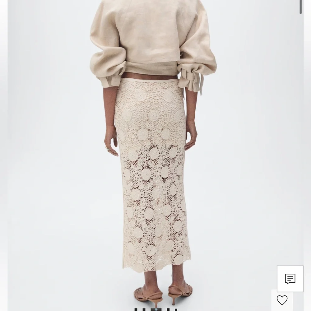 Mango Beige Crochet Midi Skirt - Picture 6 of 6